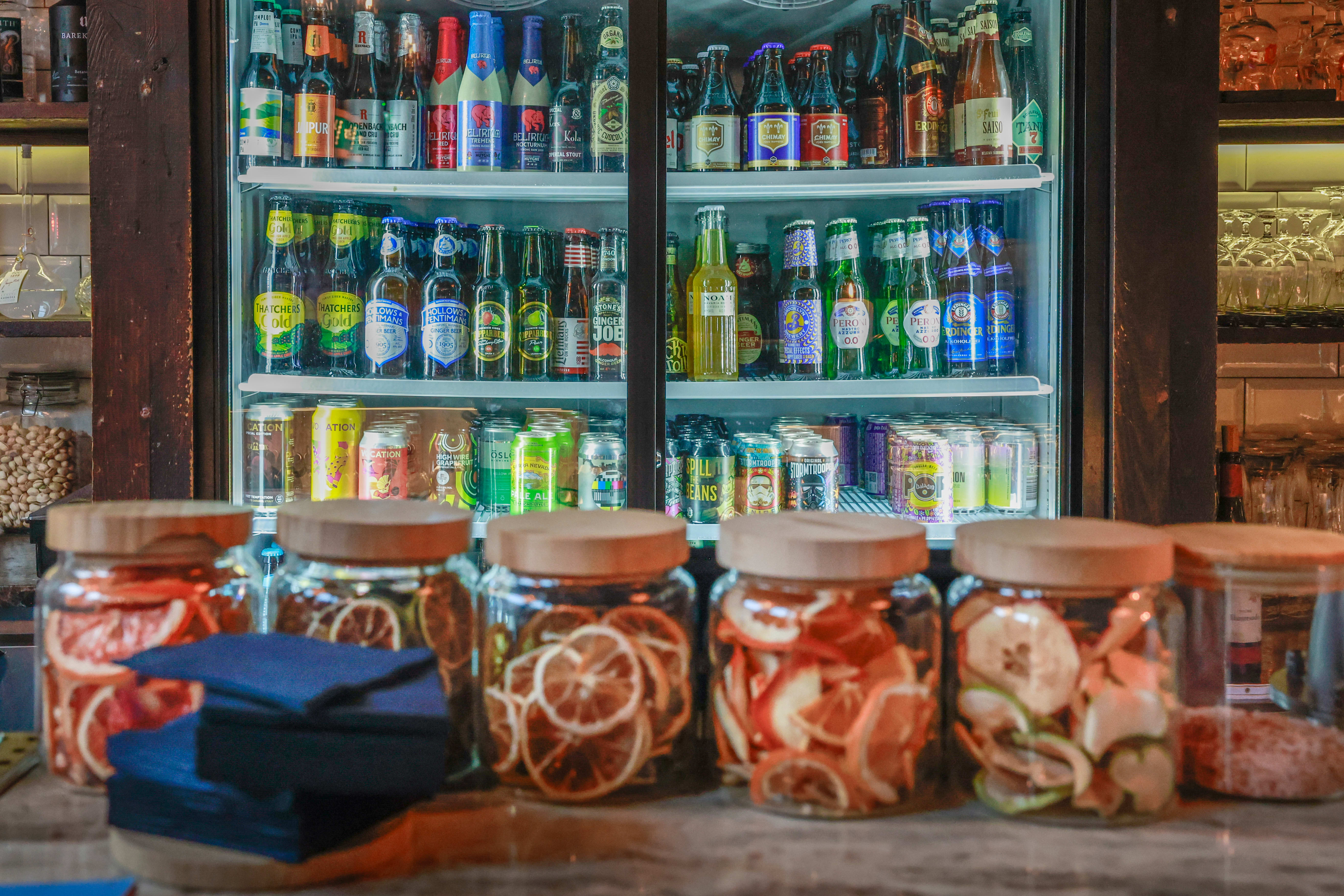 Stort ølutvalg. Her finner nok de fleste noe de liker. Til og med fire ulike alkoholfrie varianter.