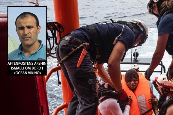 Fant 50 migranter i ødelagt båt: Her berges en høygravid kvinne fra Middelhavet