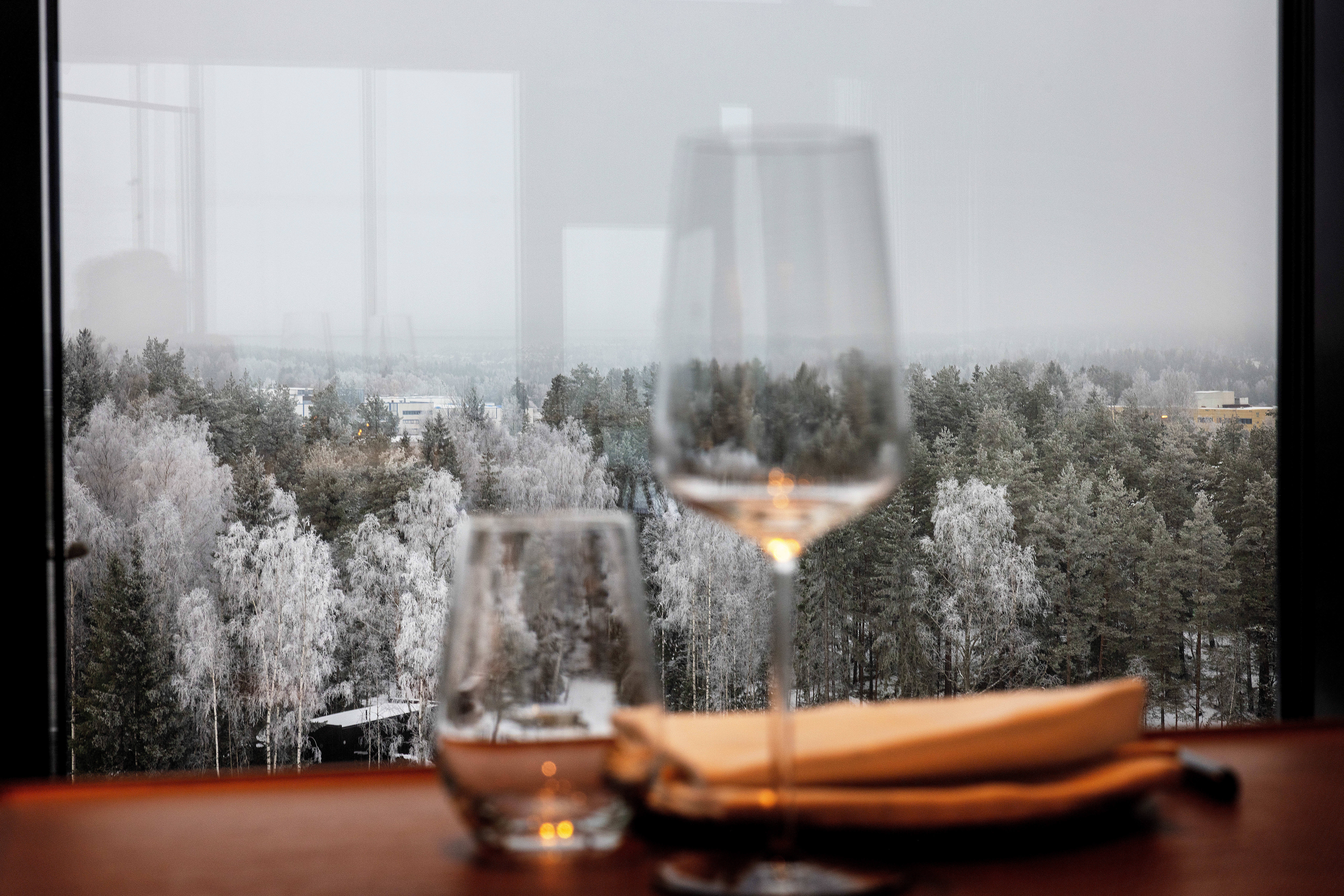 Flott utsikt fra Mori restaurant. 