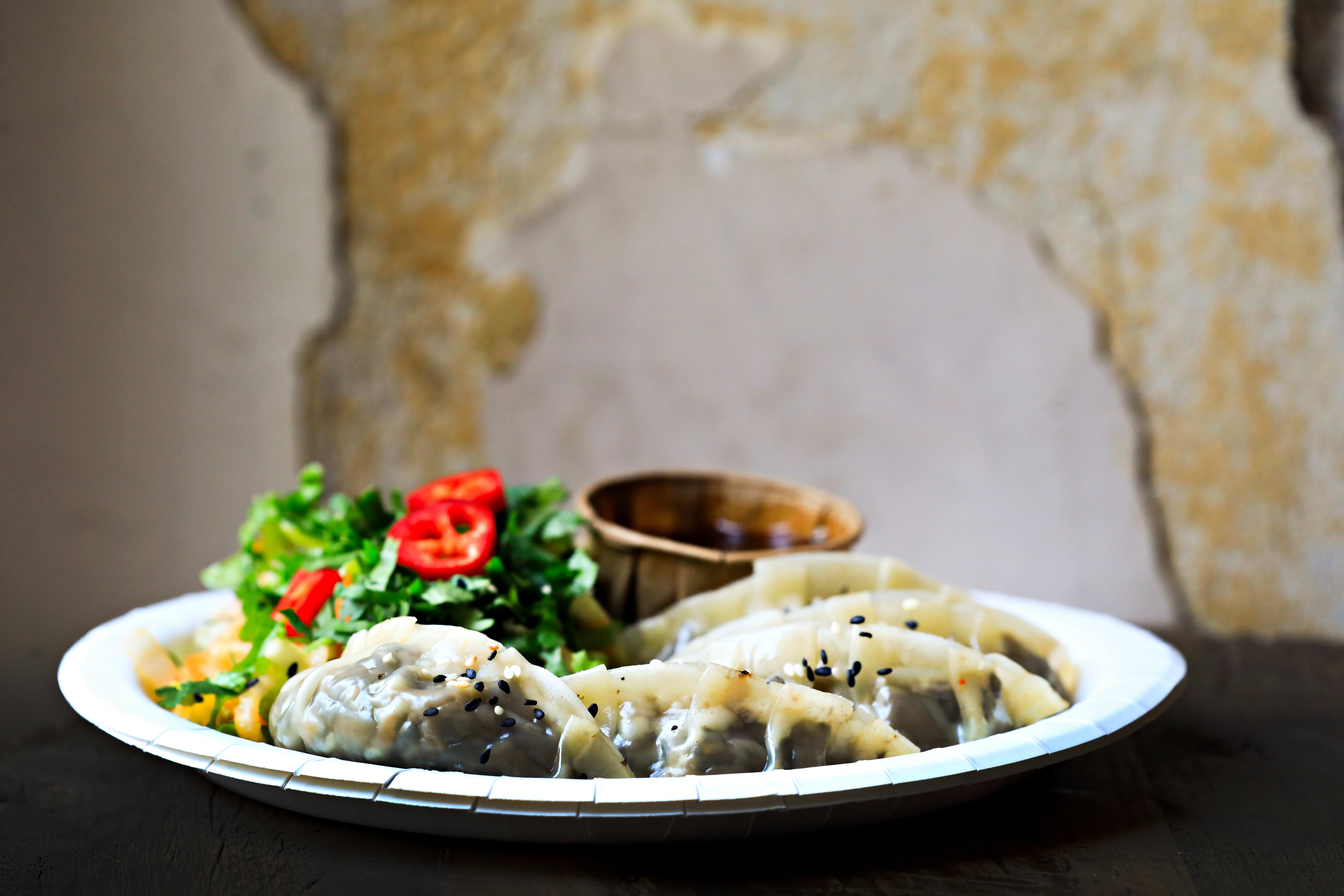 Veganske dumplings smakte mest av sopp.