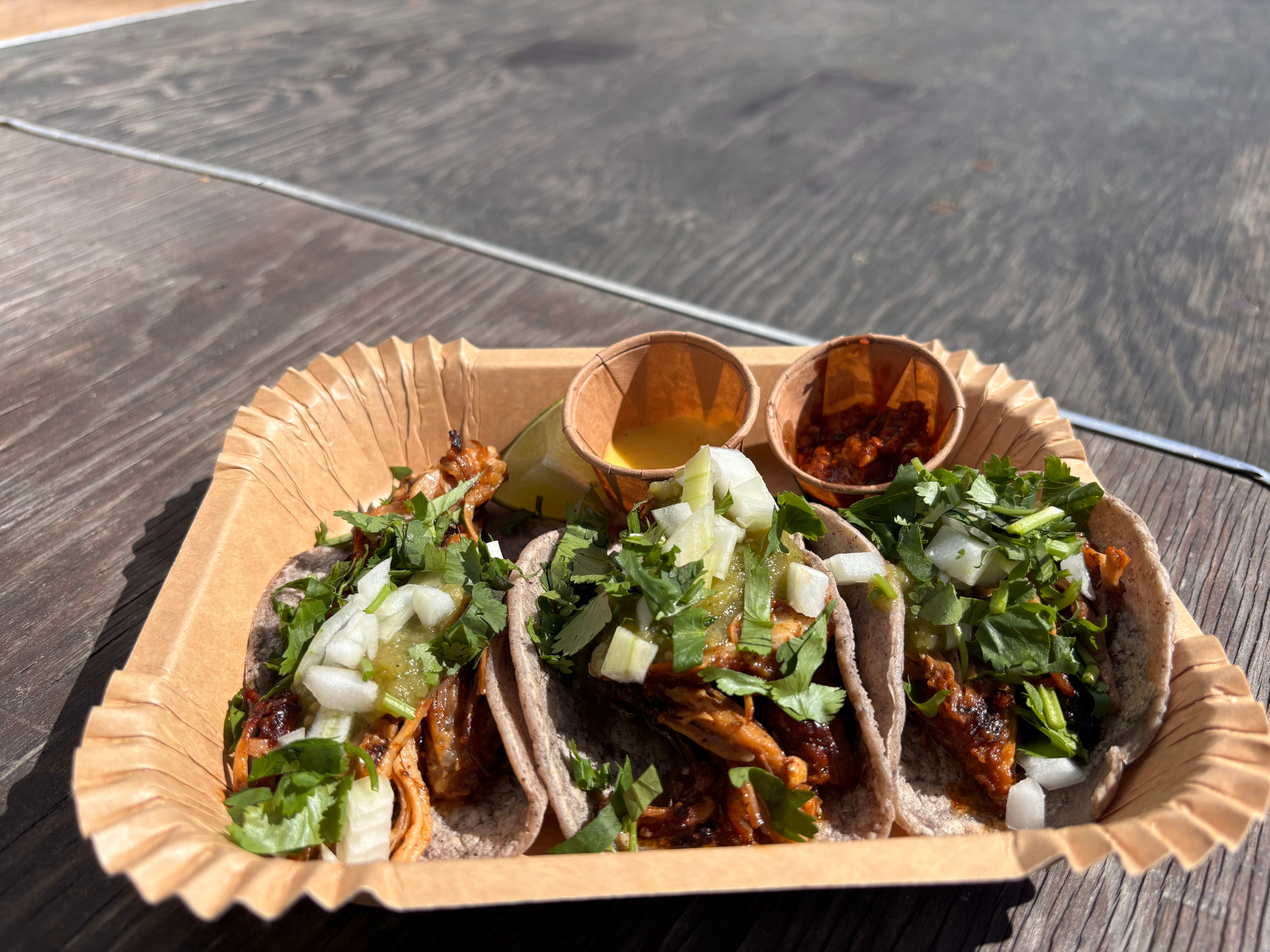 Tacoene med svinekjøtt er megagode. Et skikkelig godt kjøp. 