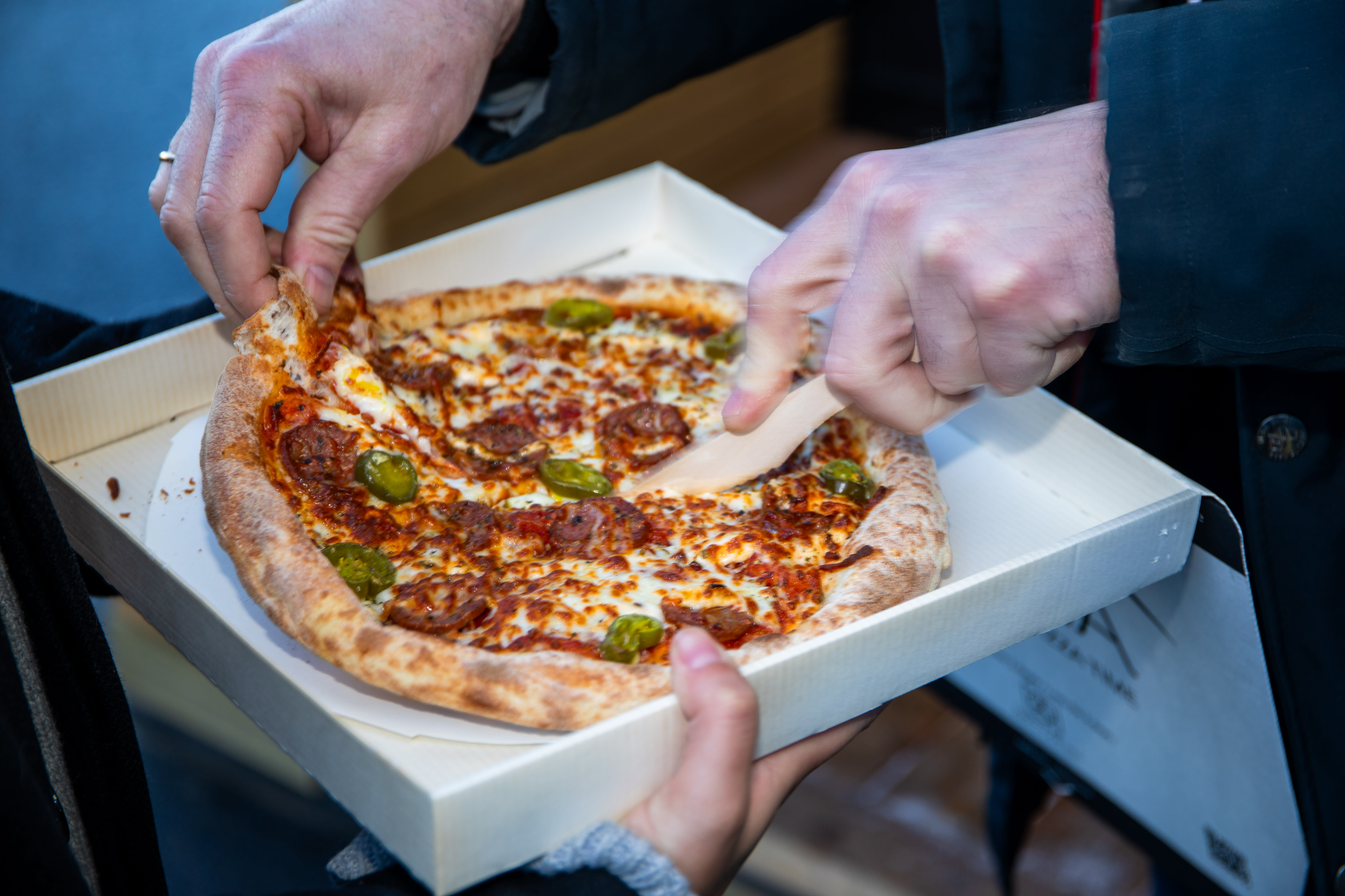 En overraskende god pizza. 