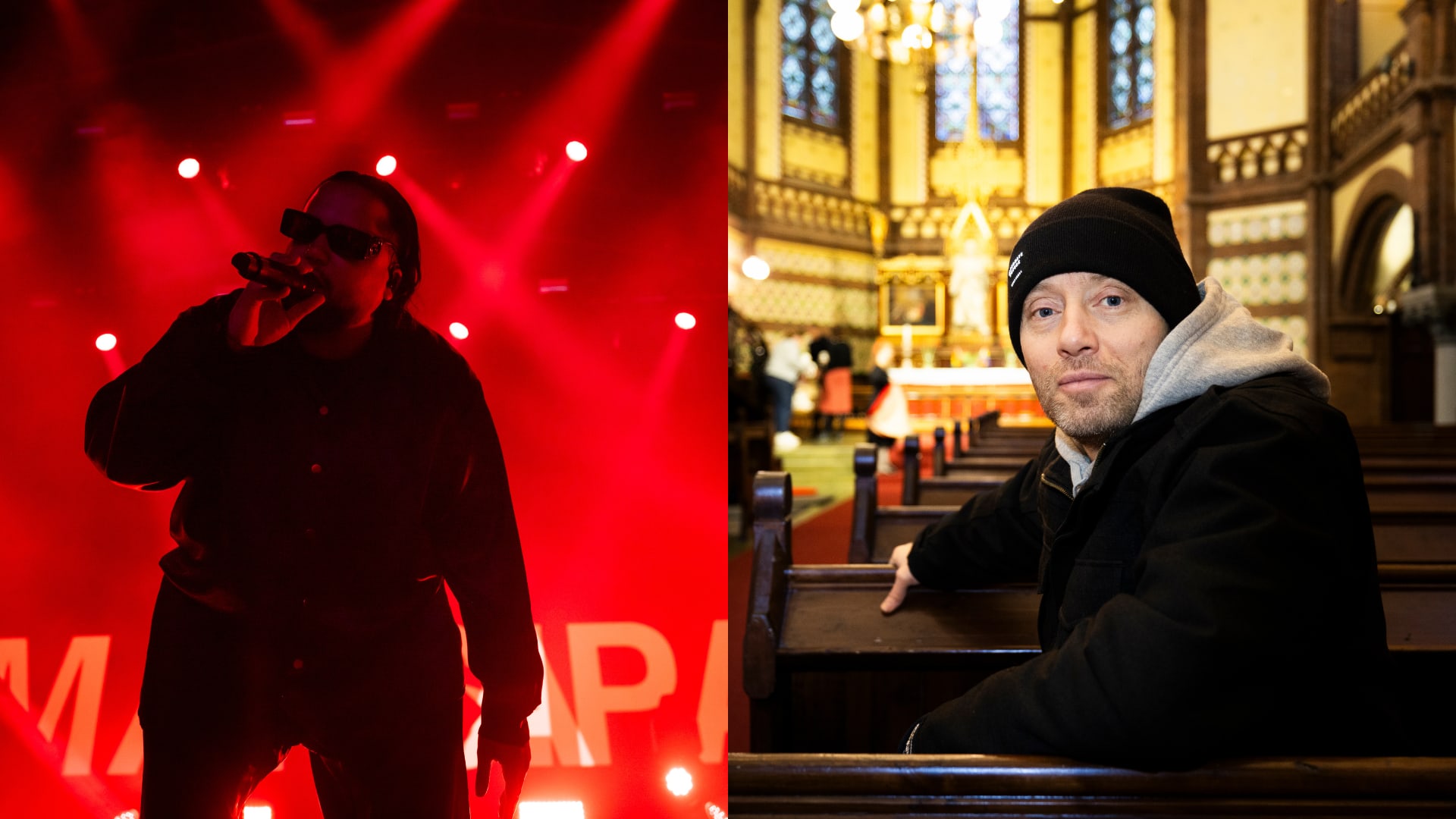 Debutantduo: Jonas Benyoub til venstre og Aksel Hennie til høyre.