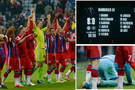 Bayern München scoret åtte mot Hamburg