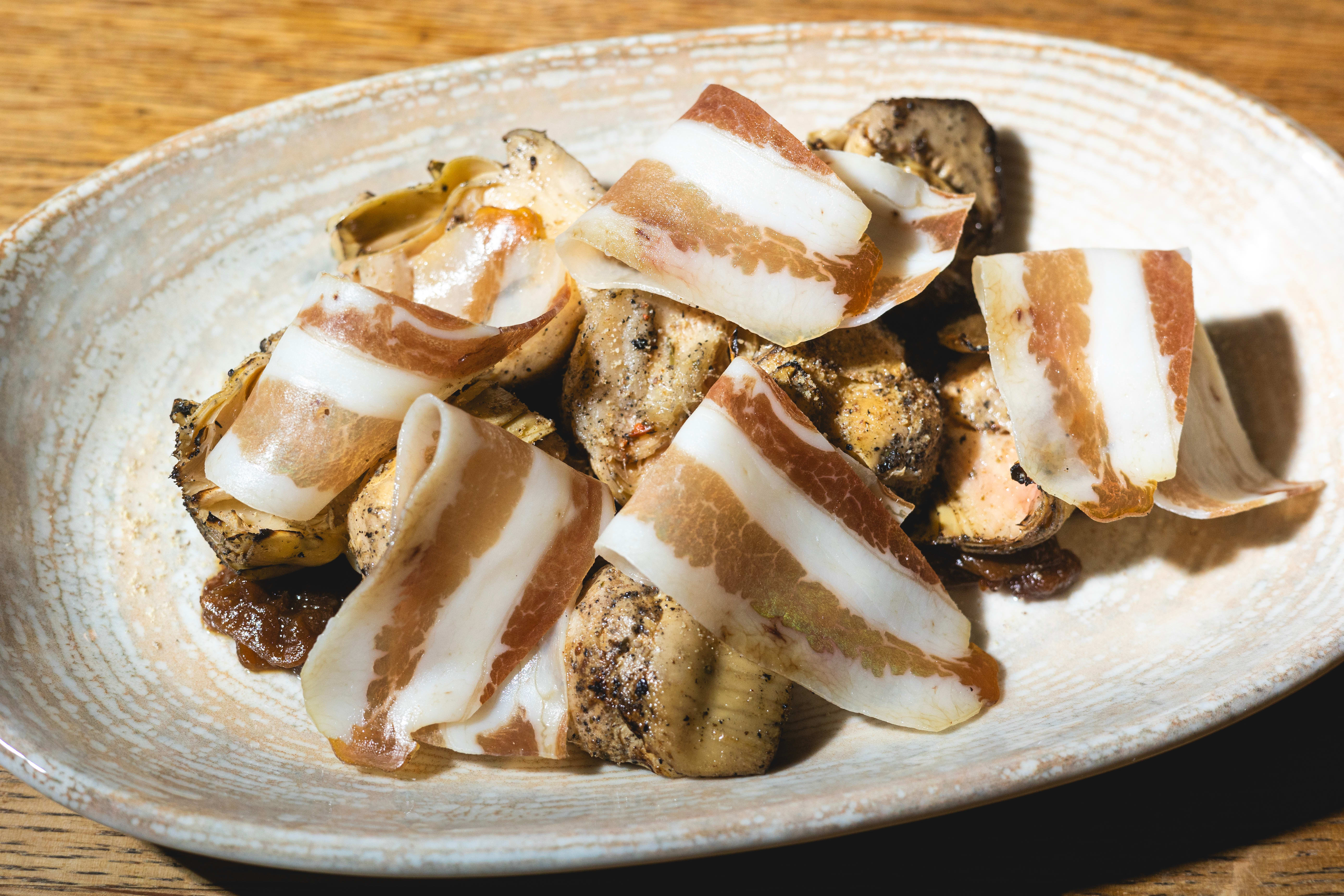 Artisjokk med speket pancetta. 