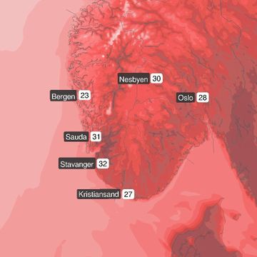 Varsler opp mot 32 grader i Sør-Norge onsdag