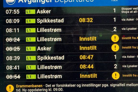 Signalfeil i Oslo skaper problemer for togtrafikken