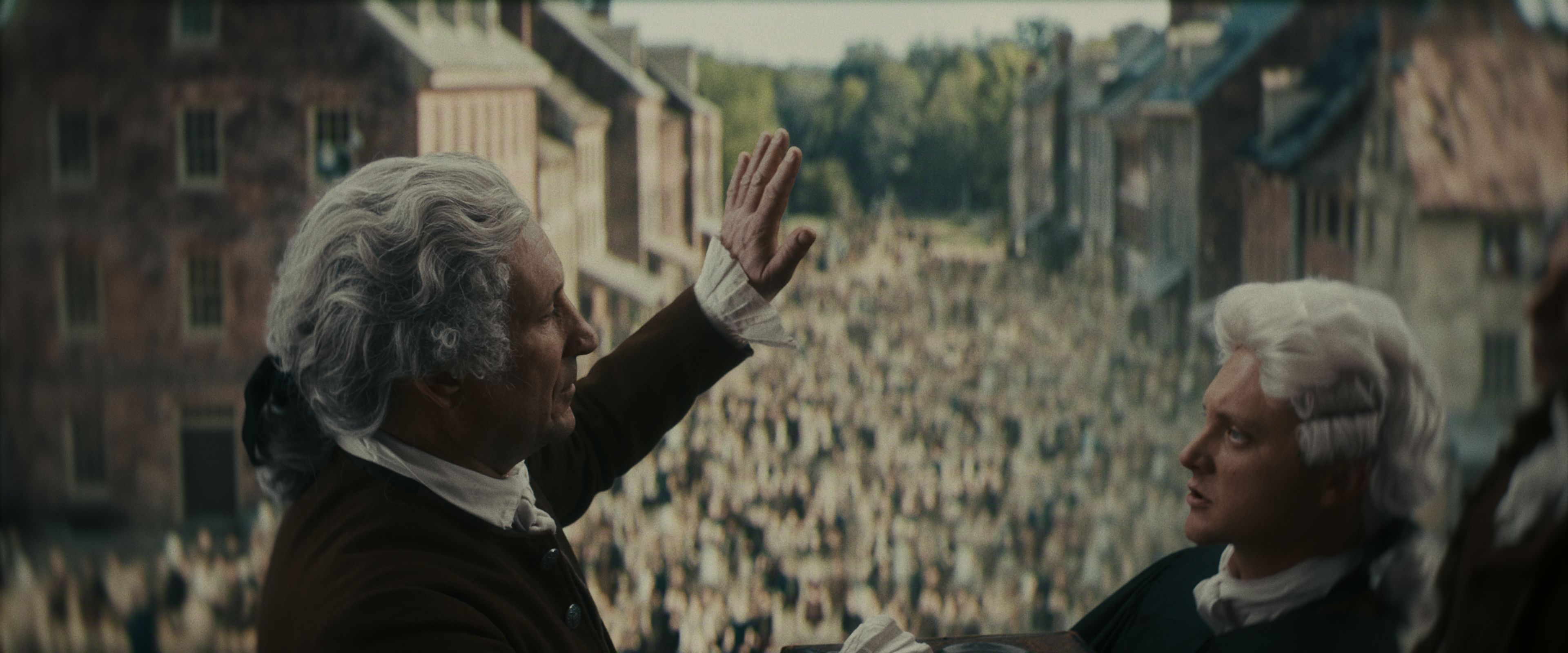 George Washington – levendegjort i en av dokumentarens dramatiserte scener.