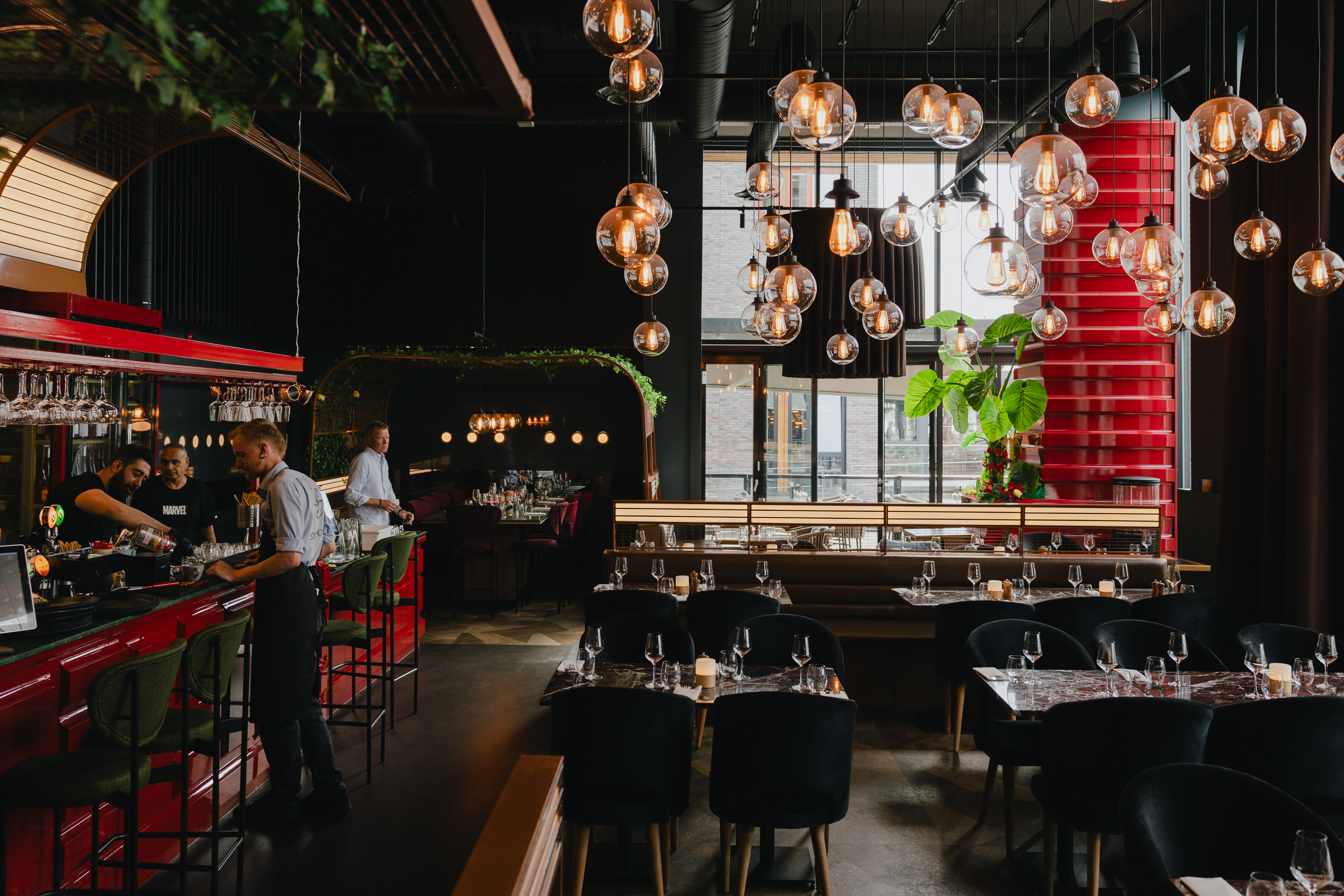 God plass hos Seaport både inne og ute.