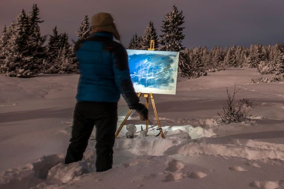 Slik maler kunstnerne landskap i vinterkulden