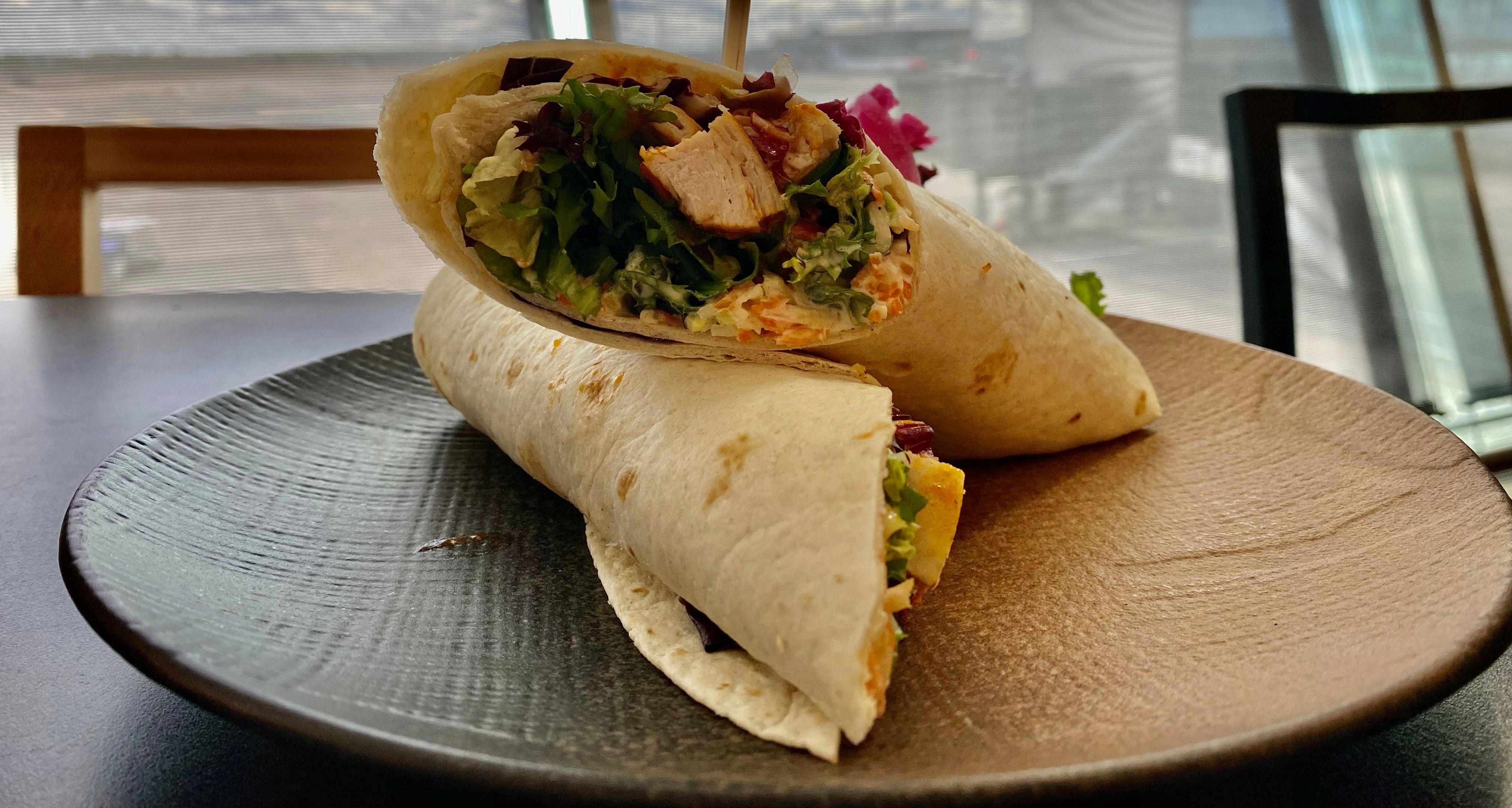 Noe tørr kyllingwrap. 