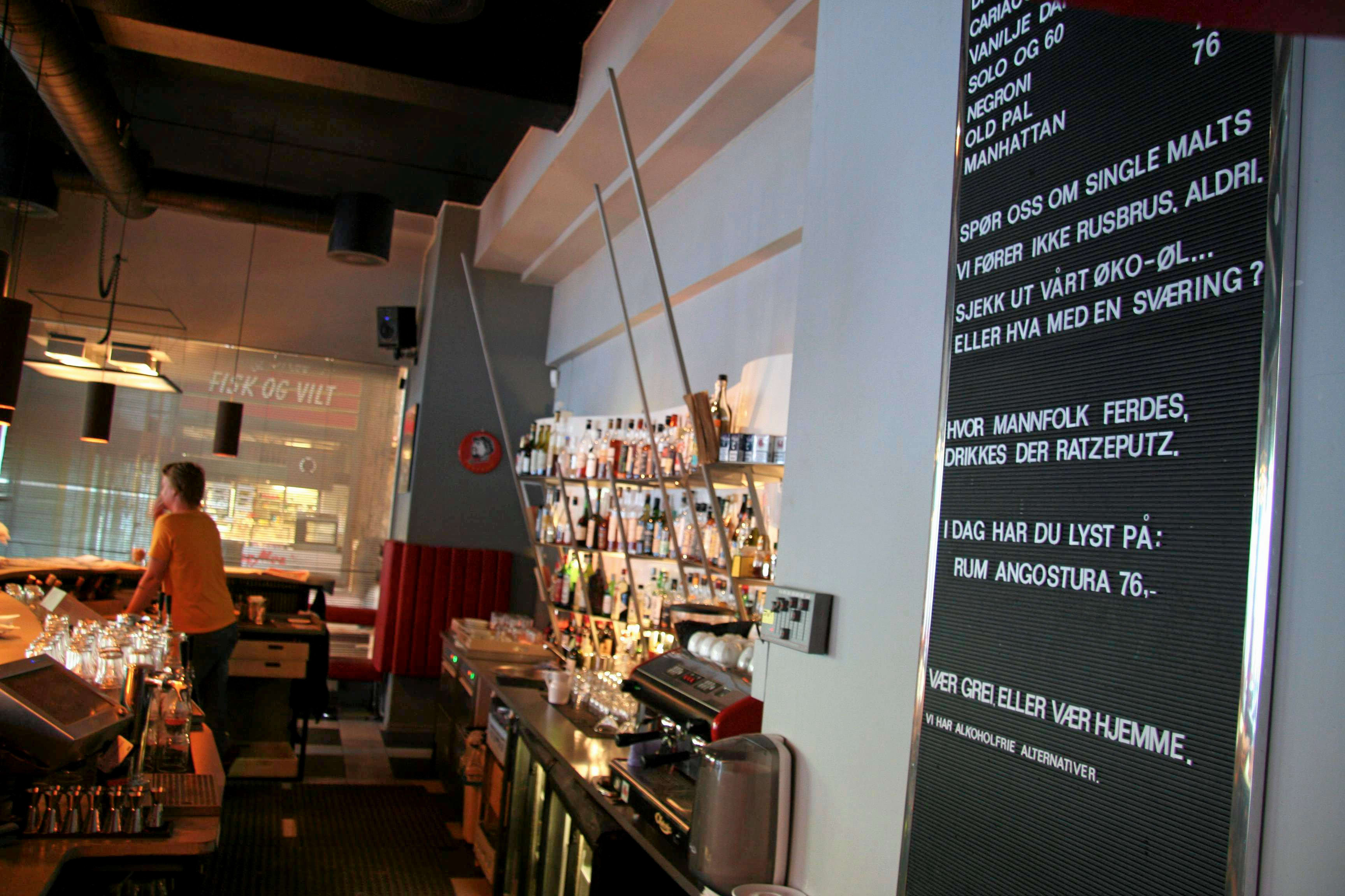 «Vi fører ikke rusbrus. Aldri», heter det på Internasjonalens legendariske barmeny. Bildet er fra 2006.