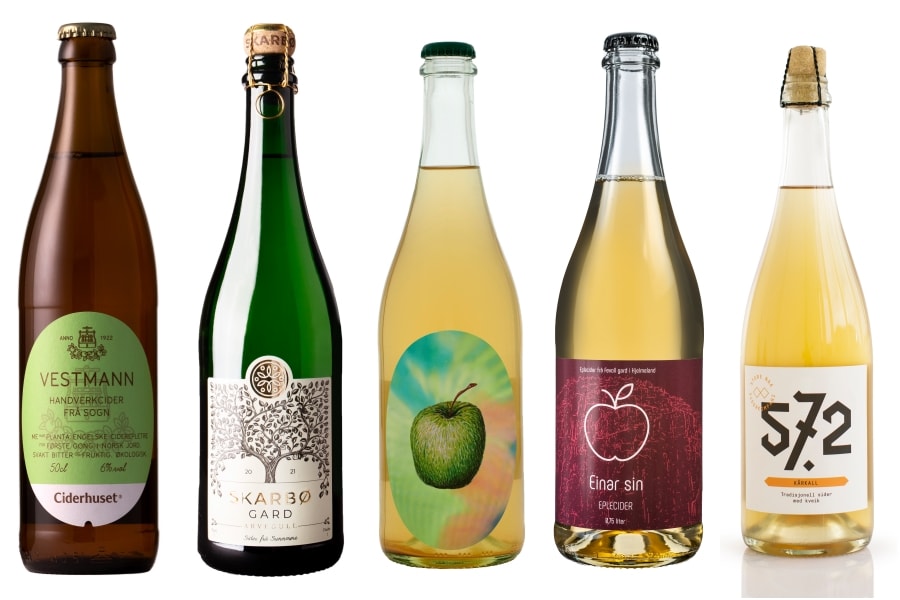 Slik ser flaskene som er listet opp ut (bortsett fra Vill og villig, som vi ikke har bilde av).