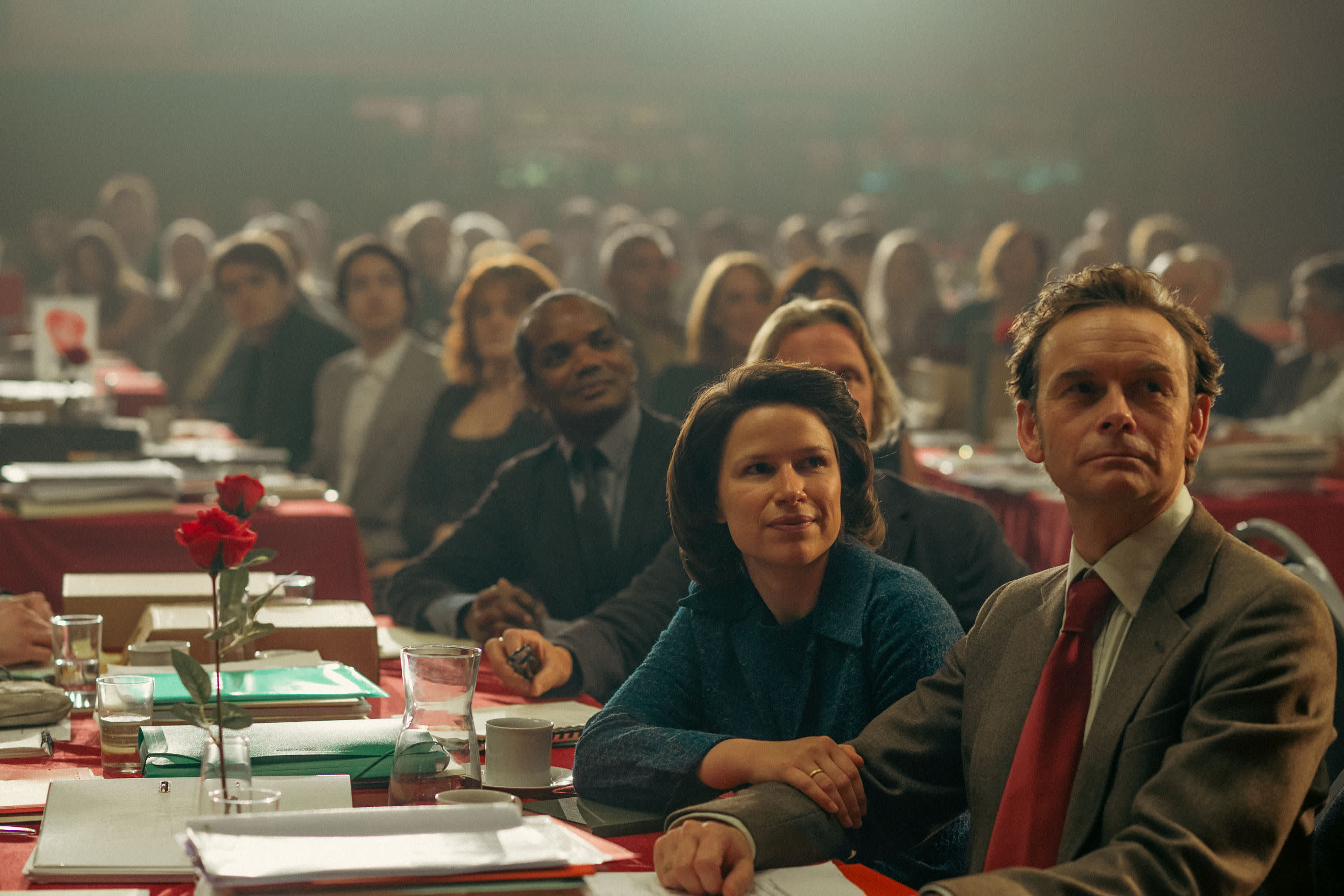 Kathrine Thorborg Johansen som Gro Harlem Brundtland og Jan Gunnar Røise som Reiulf Steen.