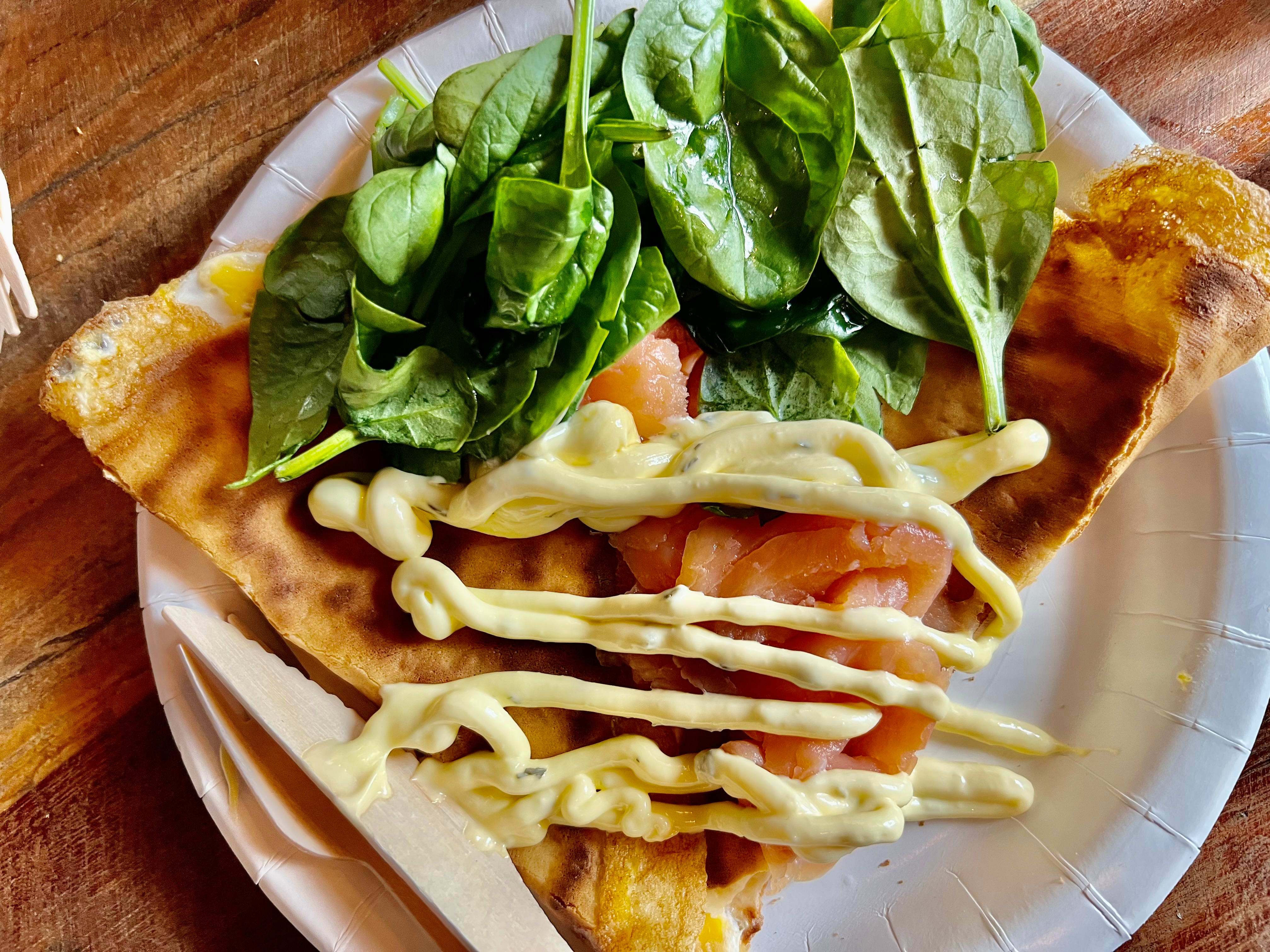 Smoked salmon crepe