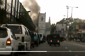 Fanget en av bombeeksplosjonene på video