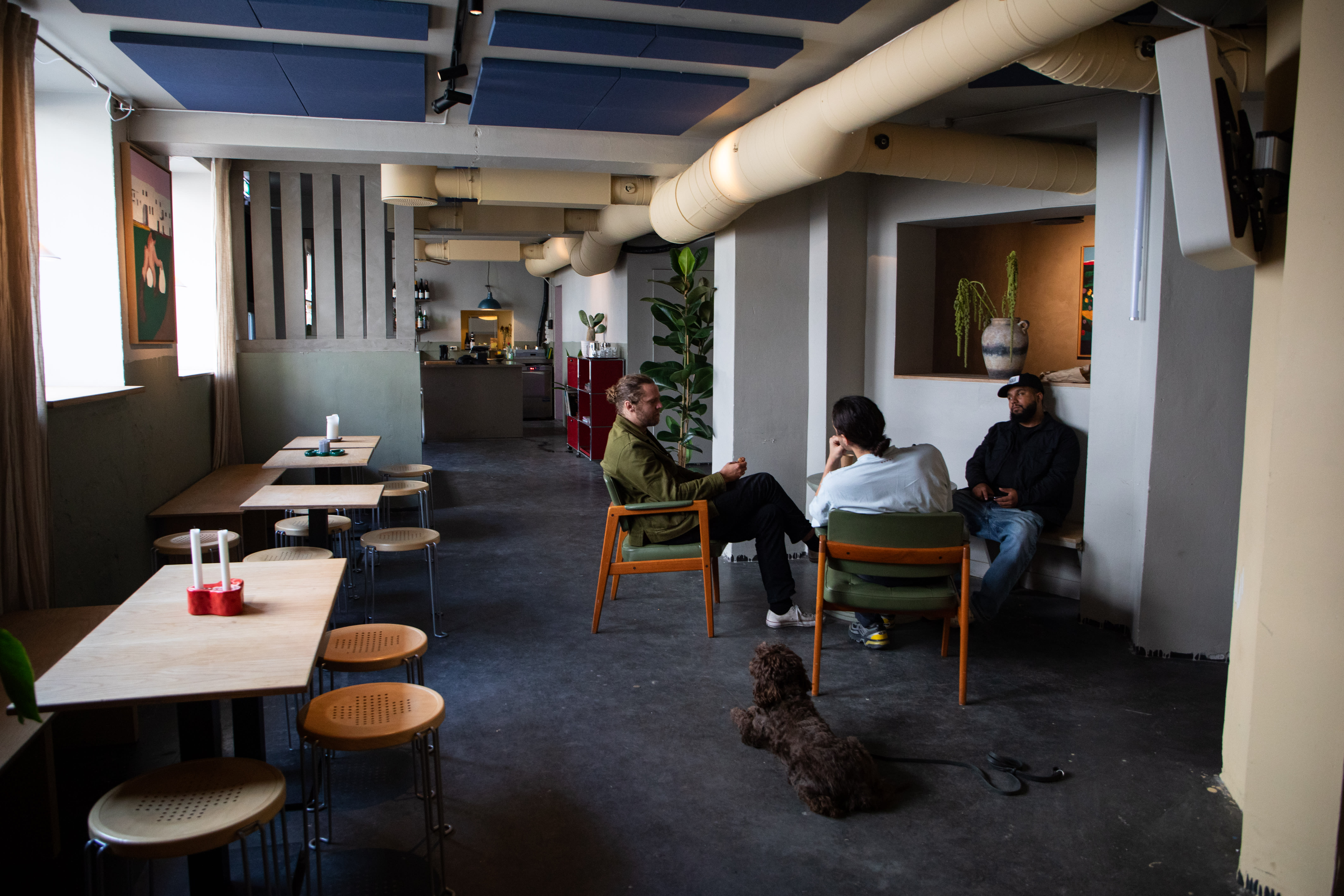 I de lune lokalene er det mange soner og sitteplasser. Her skal det være mulig å lytte til musikk med god lydkvalitet.