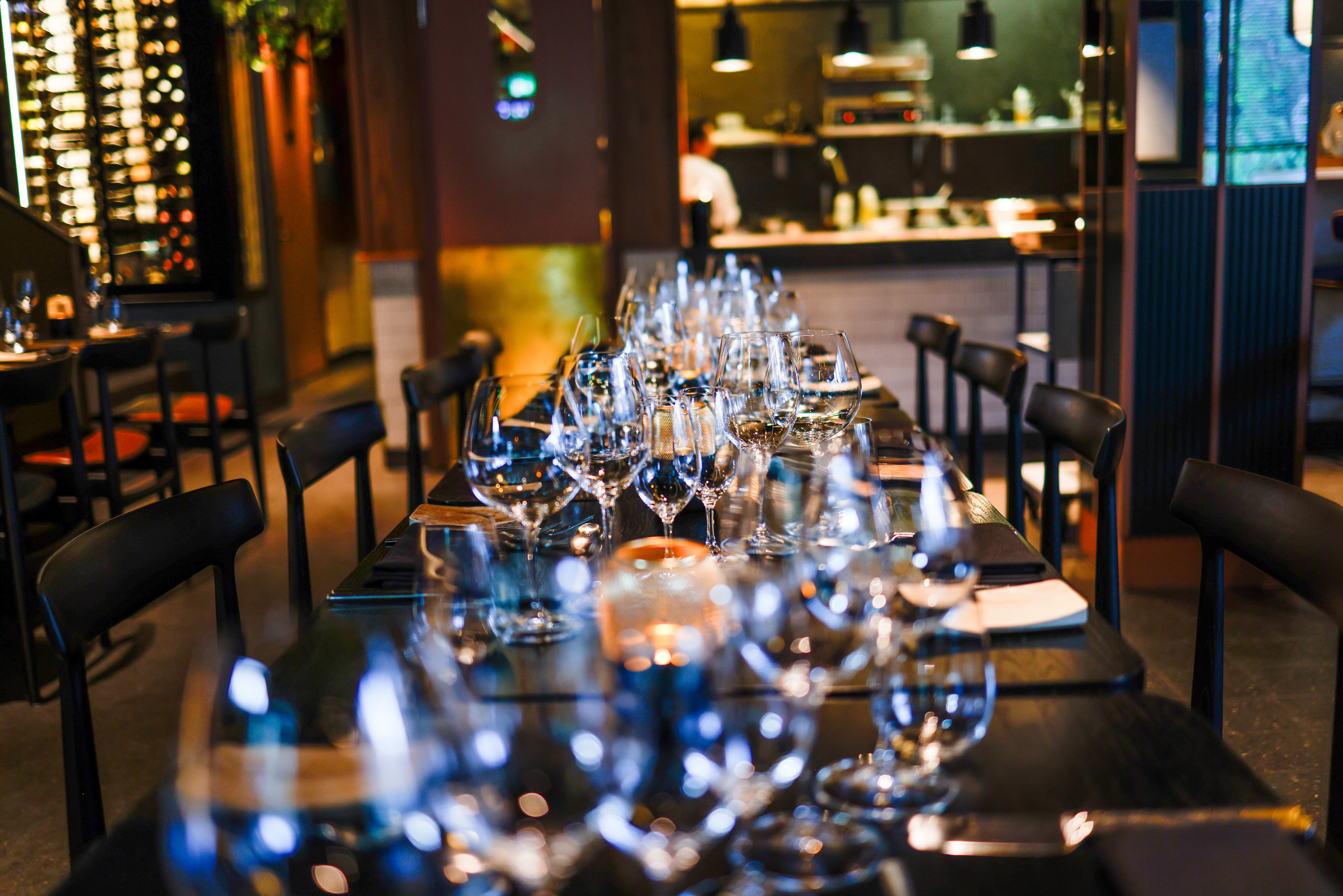 Stemningsfull restaurant. 