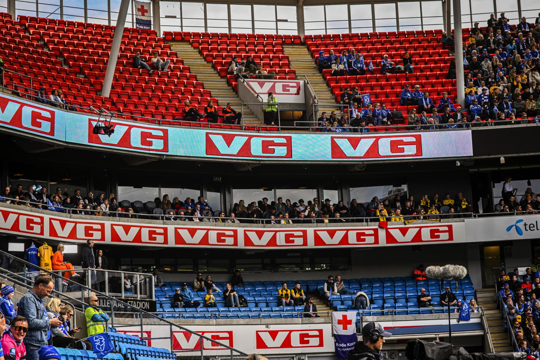 DÅRLIG OPPMØTE: Man kunne se store flekker av ledige seter under cupfinalen mellom Bodø/Glimt og Molde. 