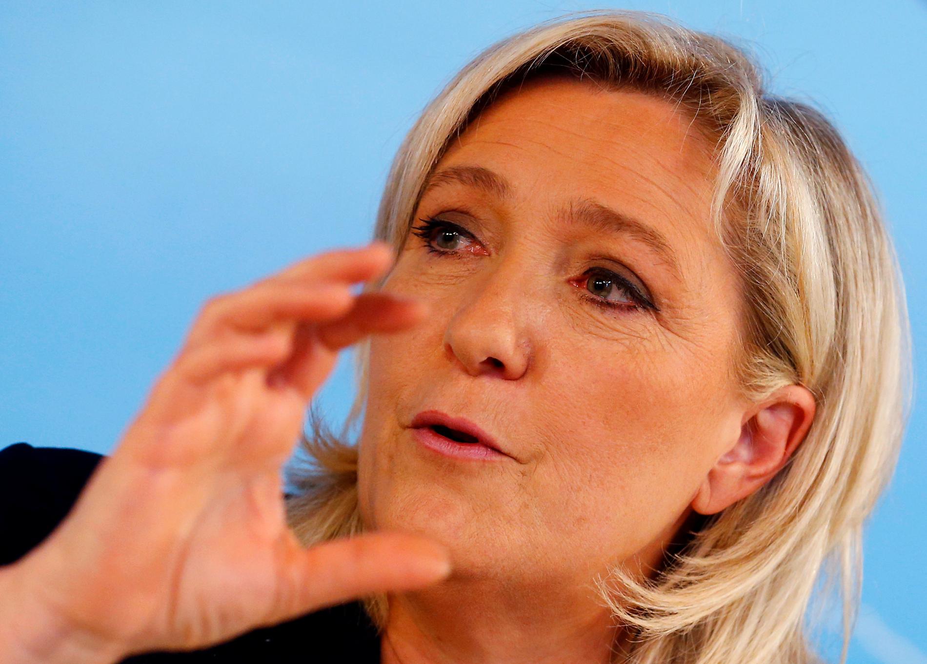LE PEN: Lederen for det høyrepopulistiske partiet Nasjonal front i Frankrike, Marine Le Pen, jubler over Storbritannias utmelding av EU, i likhet med andre europeiske partier på ytre høyre fløy.