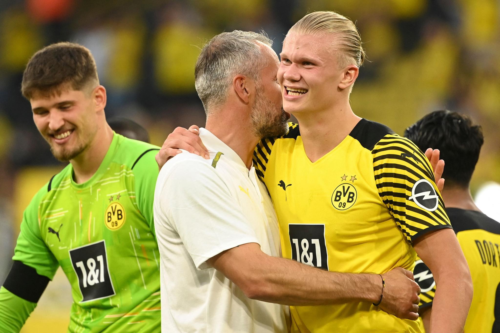 GOD START:; Trener Marco Rose og Erling Braut Haaland har fått en god start på tiden sammen i Borussia Dortmund. 