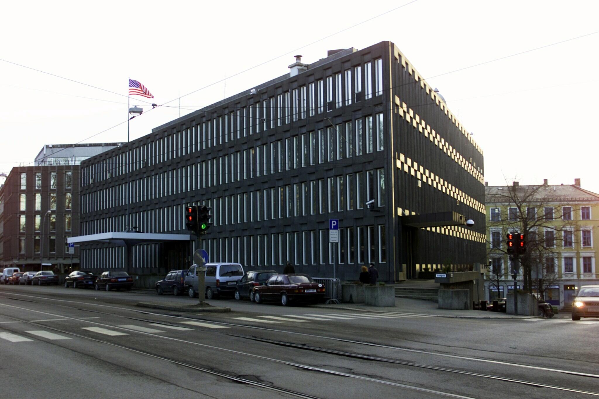 Den tidligere amerikanske ambassaden i Henrik Ibsens gate i Oslo. Foto: Cornelius Poppe