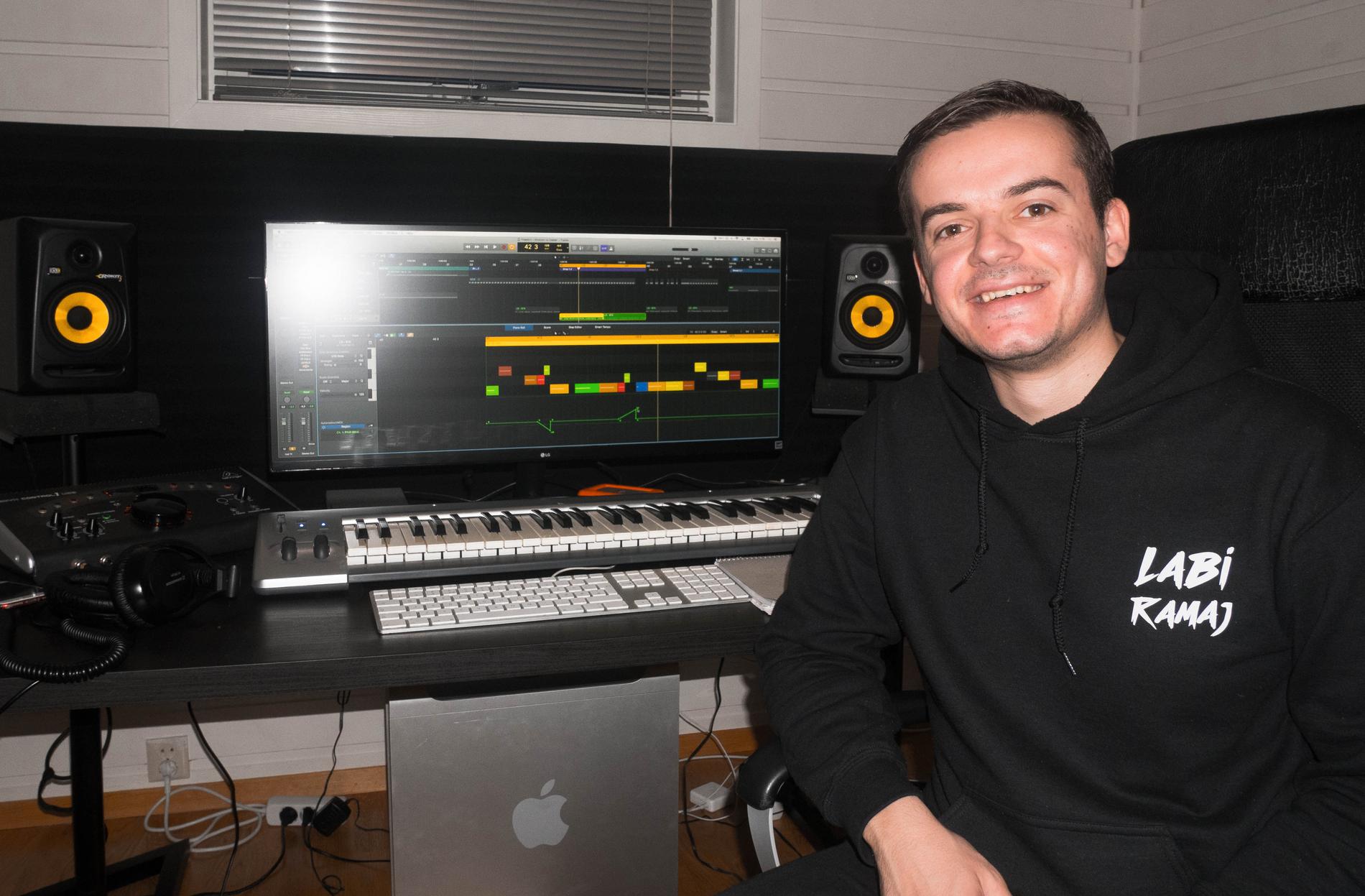 I studio med Labi Ramaj i Sandnes, mens han jobber på sin nye låt som skal slippes i slutten av februar. 