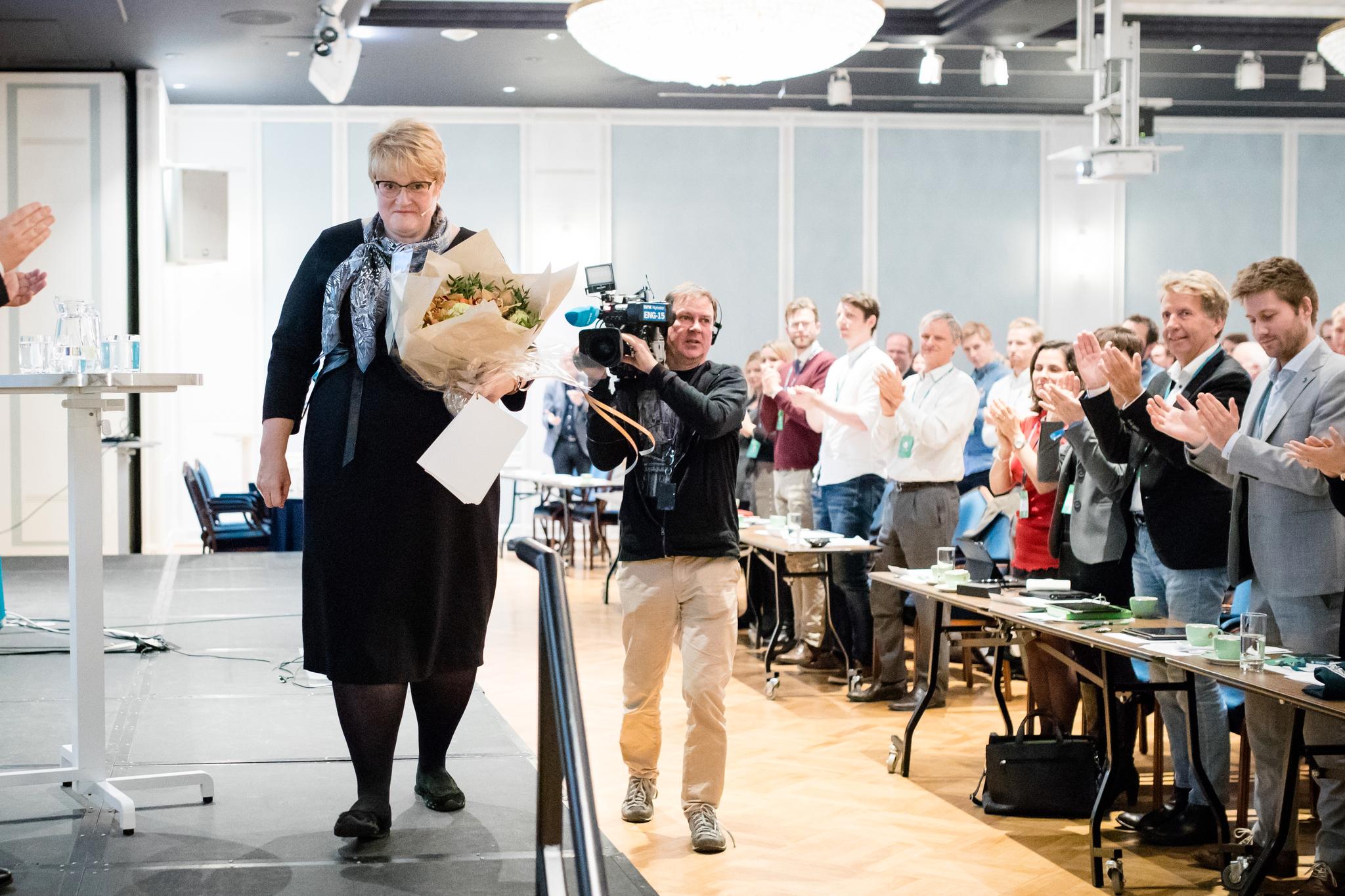  Partileder Trine Skei Grande fikk en varm mottagelse lørdag på Venstres landskonferanse. 