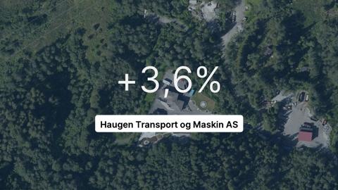 2021-regnskapet til Haugen Transport og Maskin AS er klart. Pilene peker nedover.