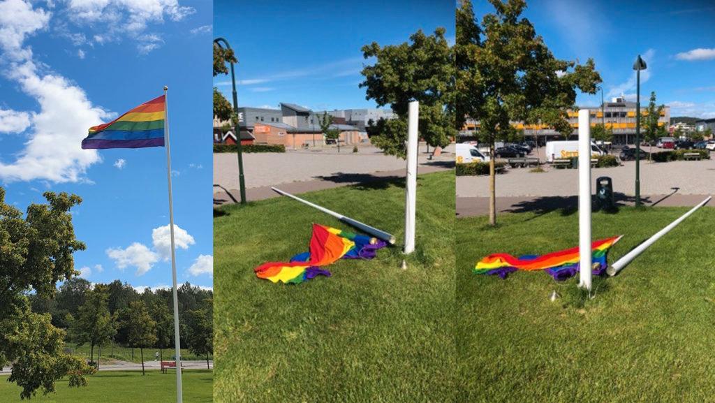 Flaggstangen med Pride-flagget ble kappet ned på Revetal. Nå er hendelsen politianmeldt. 