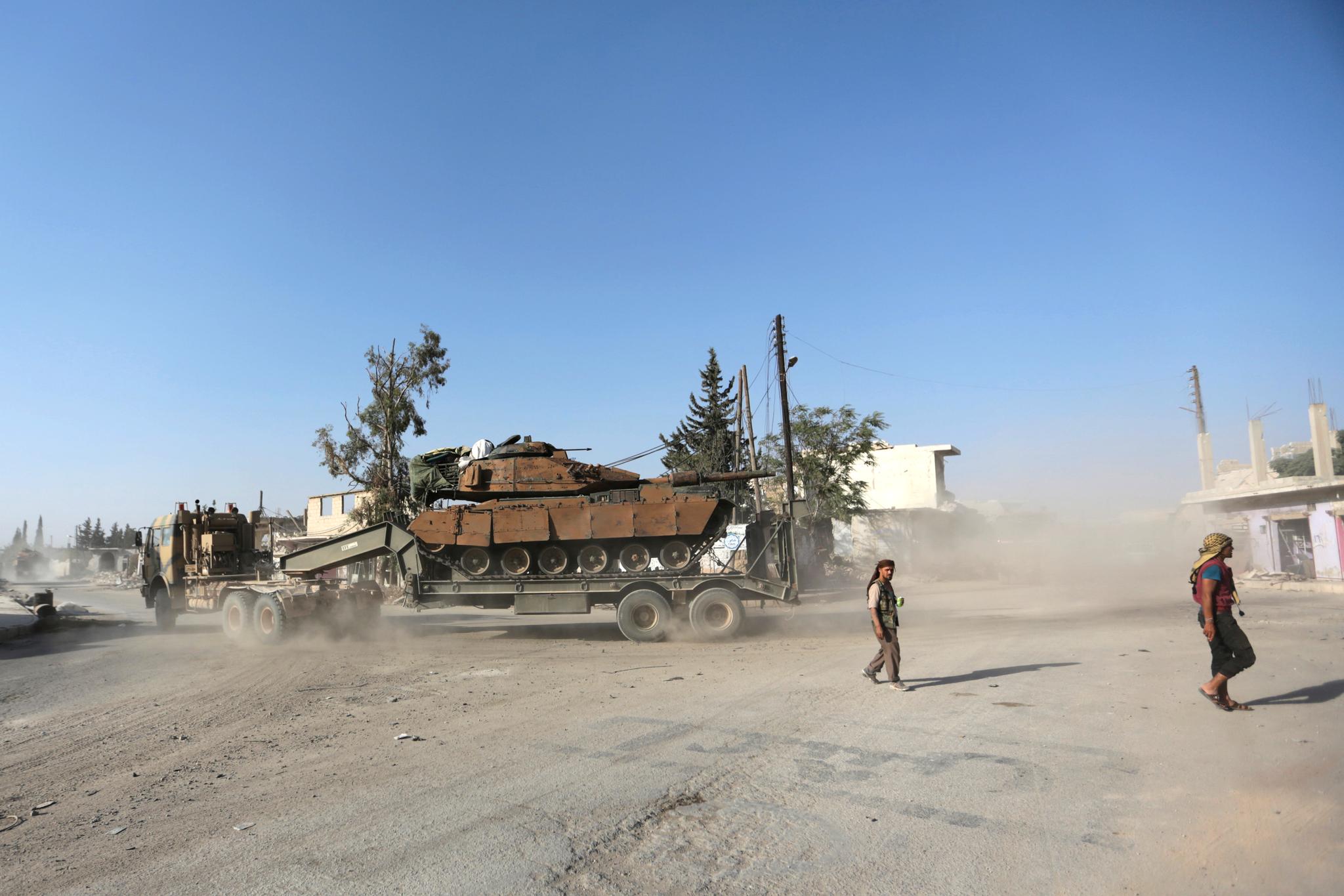 En tyrkisk stridsvogn i Aleppo-provinsen, hvor Dabiq ligger.