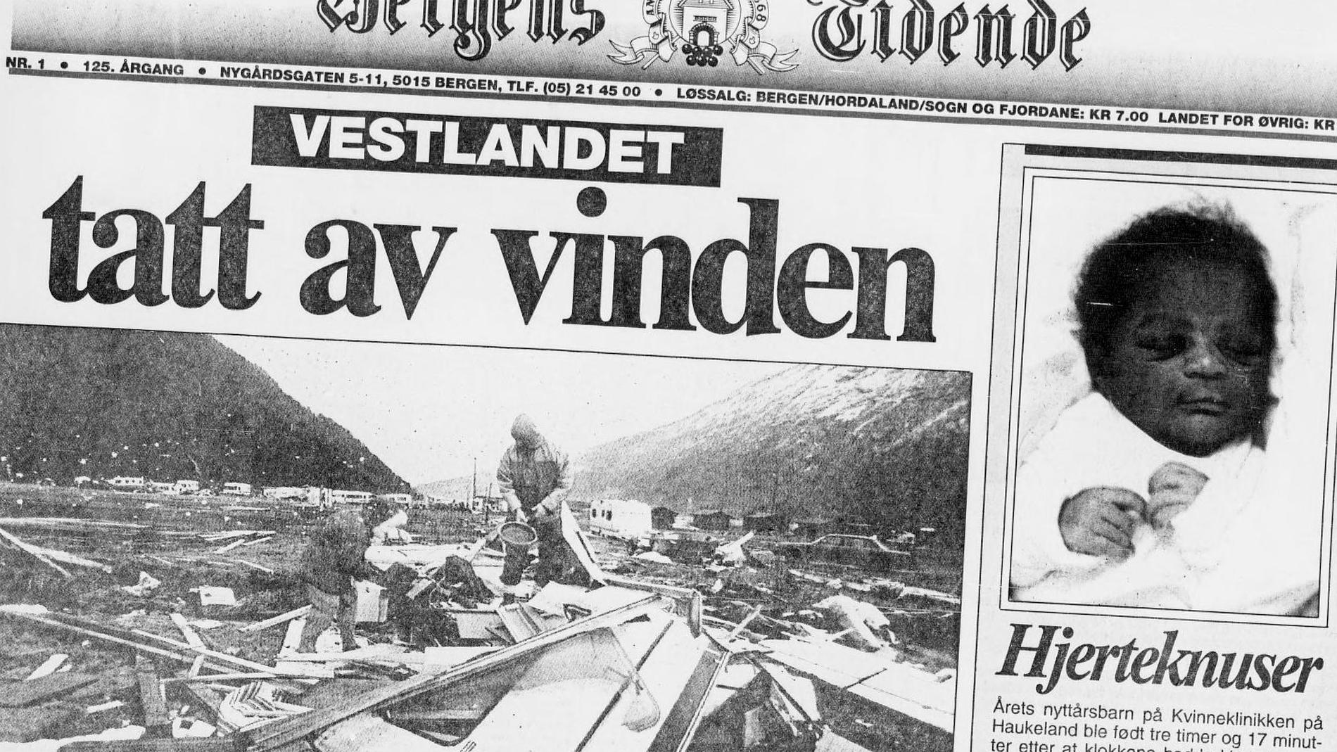FAKSIMILE: Bergens Tidende 2. januar 1992.