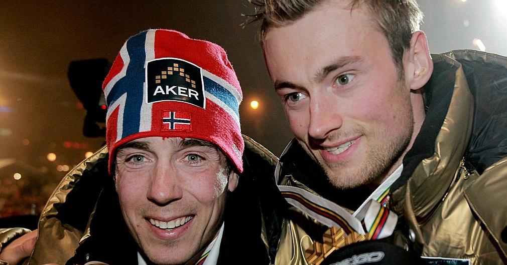 Gullgutter fra Nord-Trøndelag: Petter Northug (til høyre) og Eldar Rønning utgjorde flere ganger halvparten av det norske stafettlaget som tok VM-gull. Her fra Oslo i 2011.