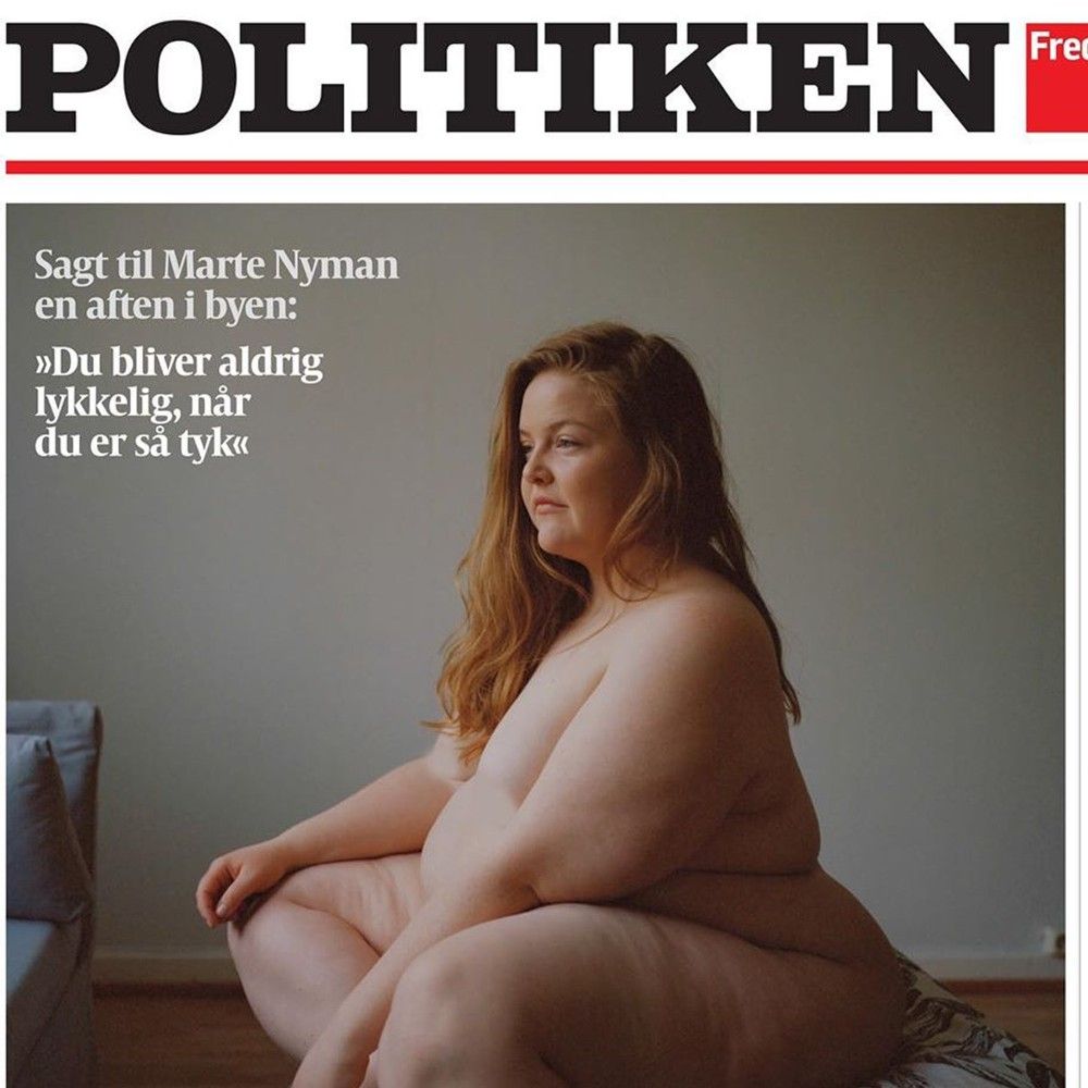 Marte Nyman på forsiden av Politiken. 