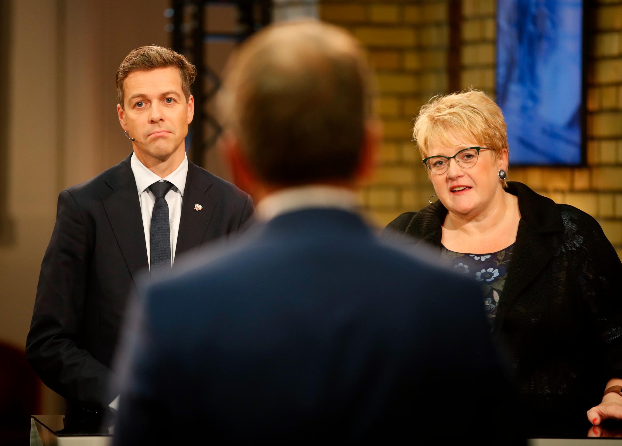 KrF-leder Knut Arild Hareide og Venstre-leder Trine Skei Grande opplever tydelige bevegelser i hvilke kommuner de har høyest oppslutning i.