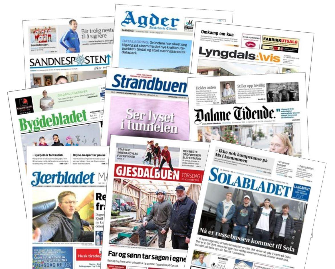 Dalane Tidende er eid av Amedia. De kjøpte i fjor Nordsjø Media, som omfattet ni lokalaviser i Rogaland og Vest-Agder. 