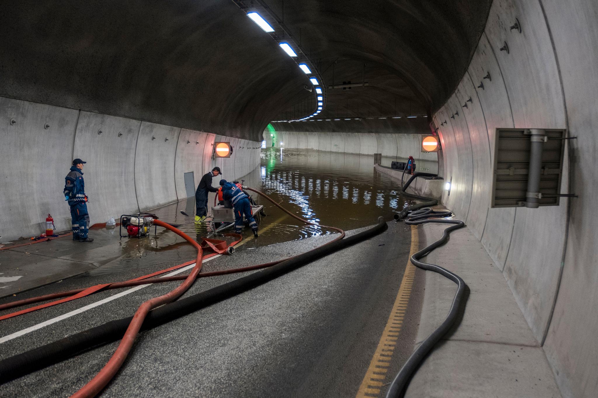  Deler av Vågsbygdporten tunnel er stengt. Tunnelen knytter Vågsbygd og E39 til sentrum av byen og er et viktig knutepunkt.