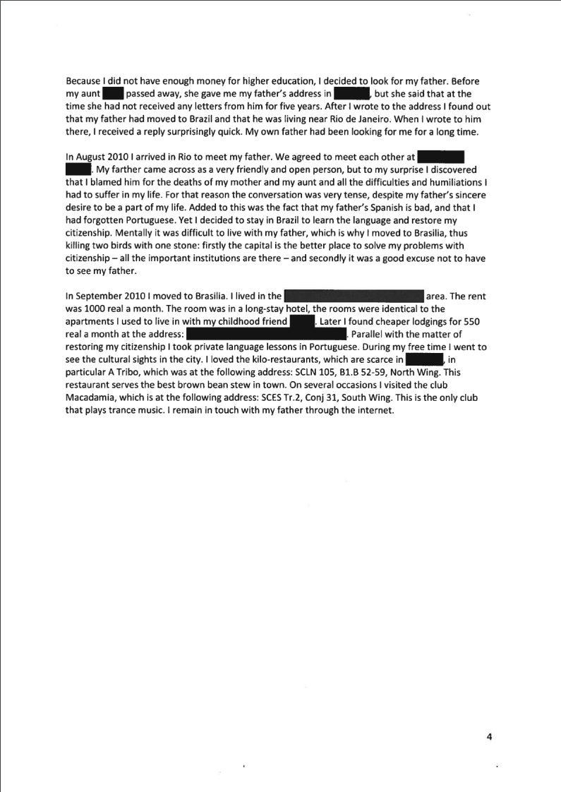 Nederlandsk etterretning har offentliggjort det de sier var spionens dekkhistorie (side 4 av 4).