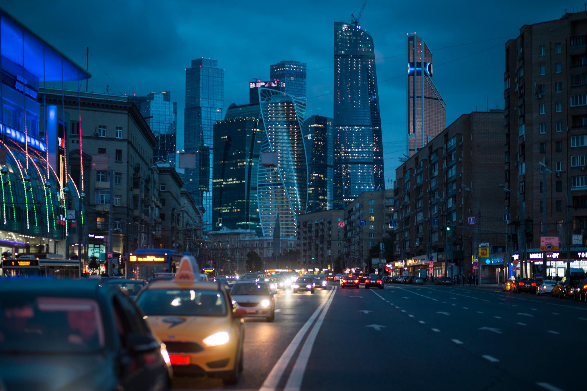 Moscow City i Moskva har ambisjoner om å bli et finansielt bindeledd mellom Europa og Asia.