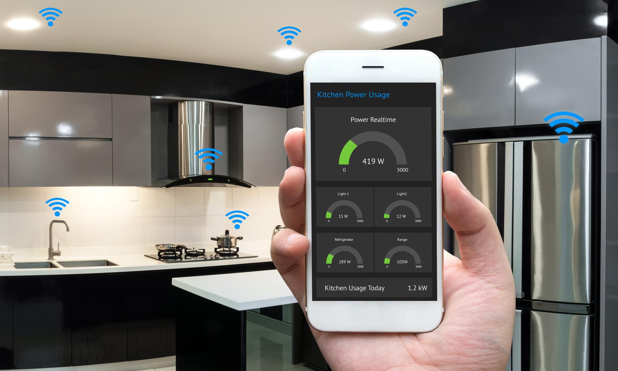 Et smarthus kan styres med mobilen eller stemmen.
