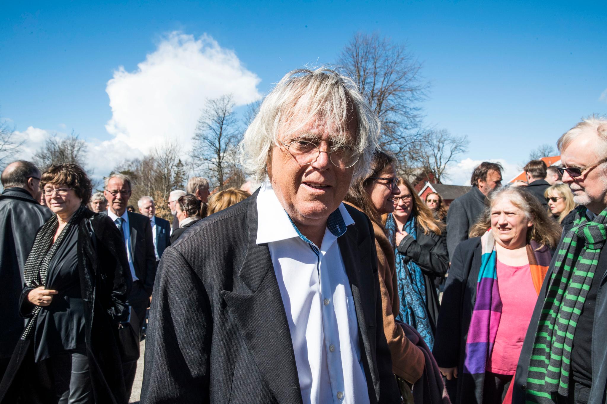 2018: Dag Solstad etter bisettelsen av Jon Michelet i Rygge kirke 