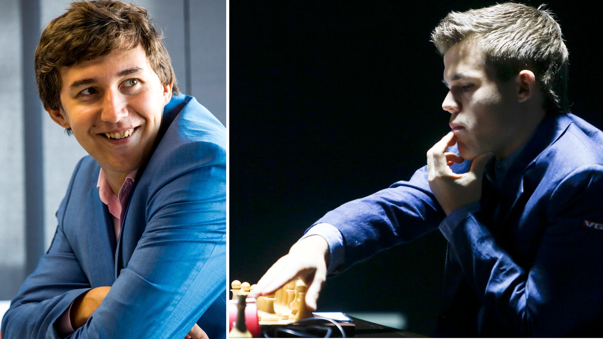 Sergej Karjakin ville skrike ut da Magnus Carlsen gjorde sin store tabbe lørdag. Til venstre forbereder Karjakin seg til et parti i Norway Chess 2014, en turnering han vant. 