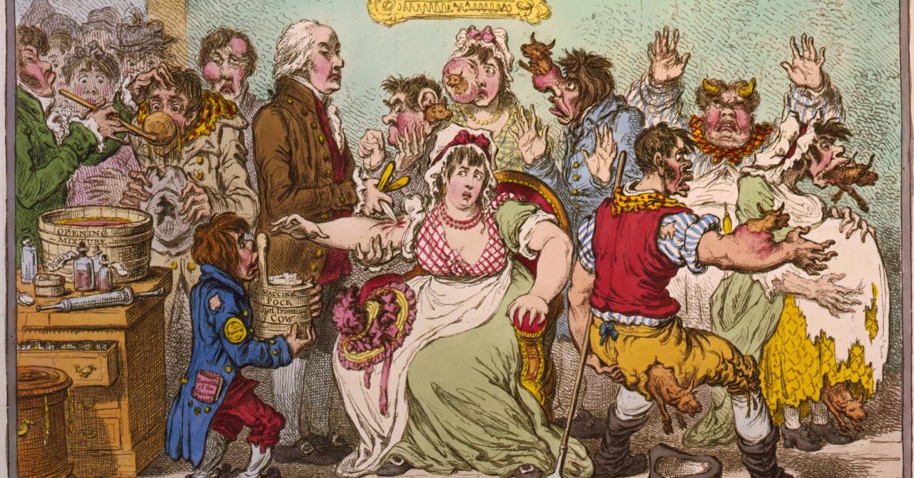 Karikatur av satirikeren James Gillray, publisert i 1802.