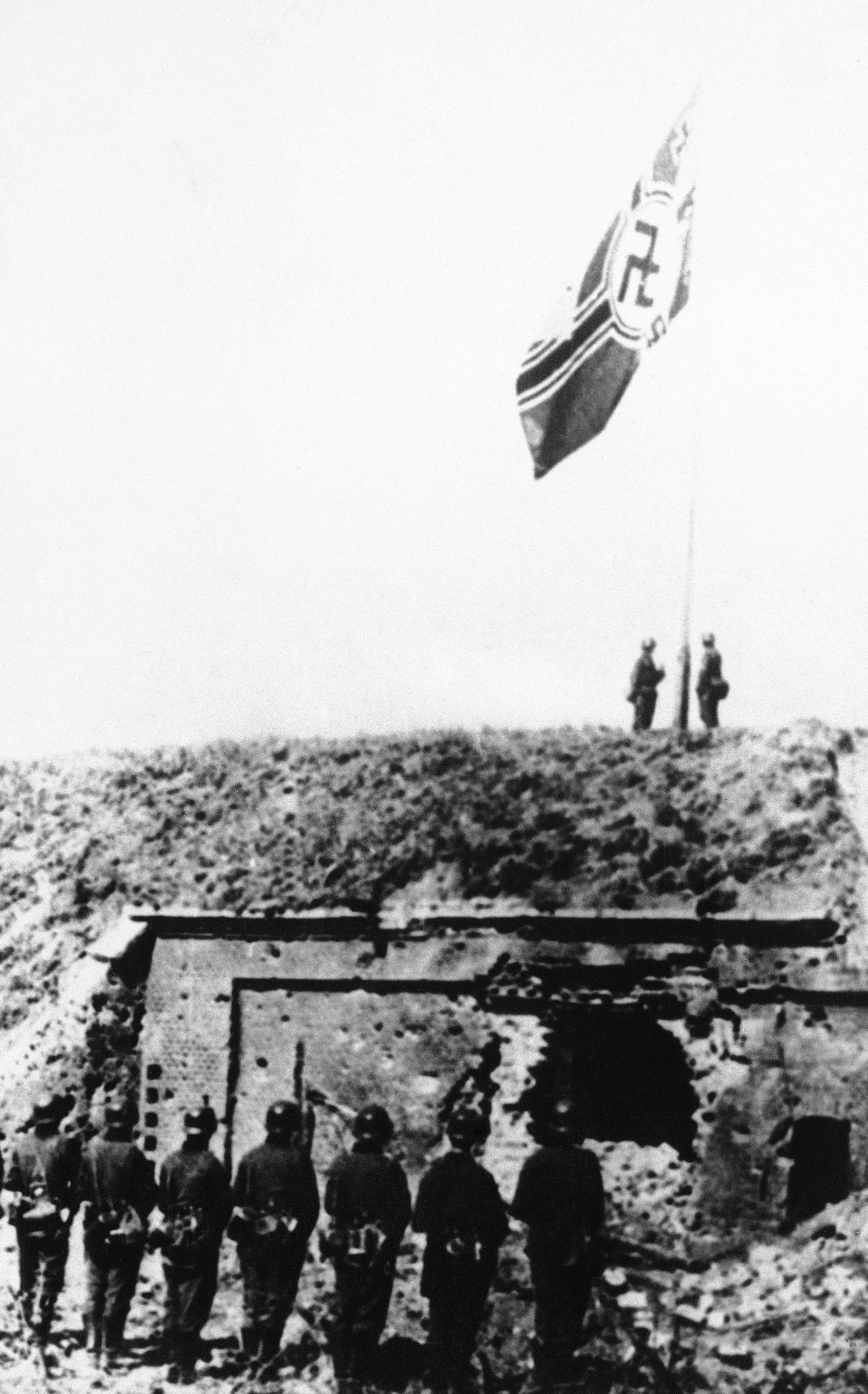 Naziflagget ble heist over Westerplatte 7. september 1939.