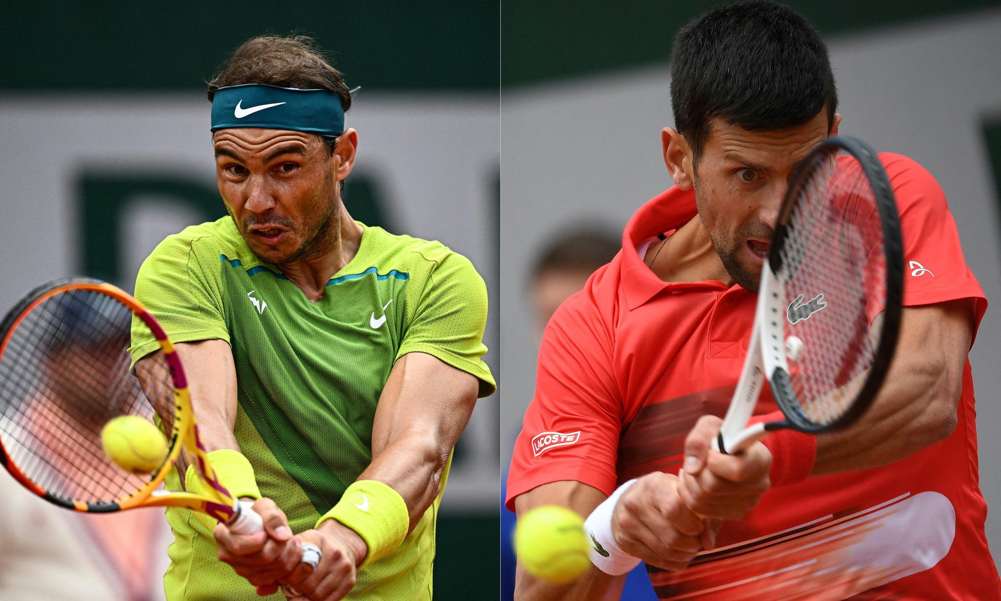 STJERNEDUELL: Rafael Nadal og Novak Djokovic møtes tirsdag kveld. Det er det bare én av dem som er fornøyd med.