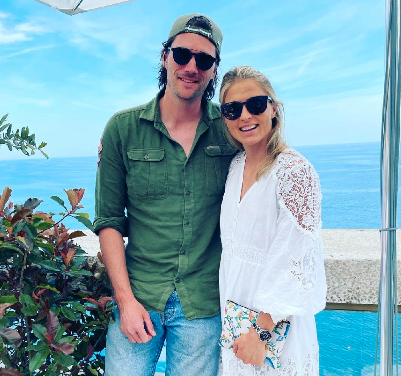Therese Johaug og forloveden Nils Jakob Hoff, her på ferie i Monaco i mai i år.