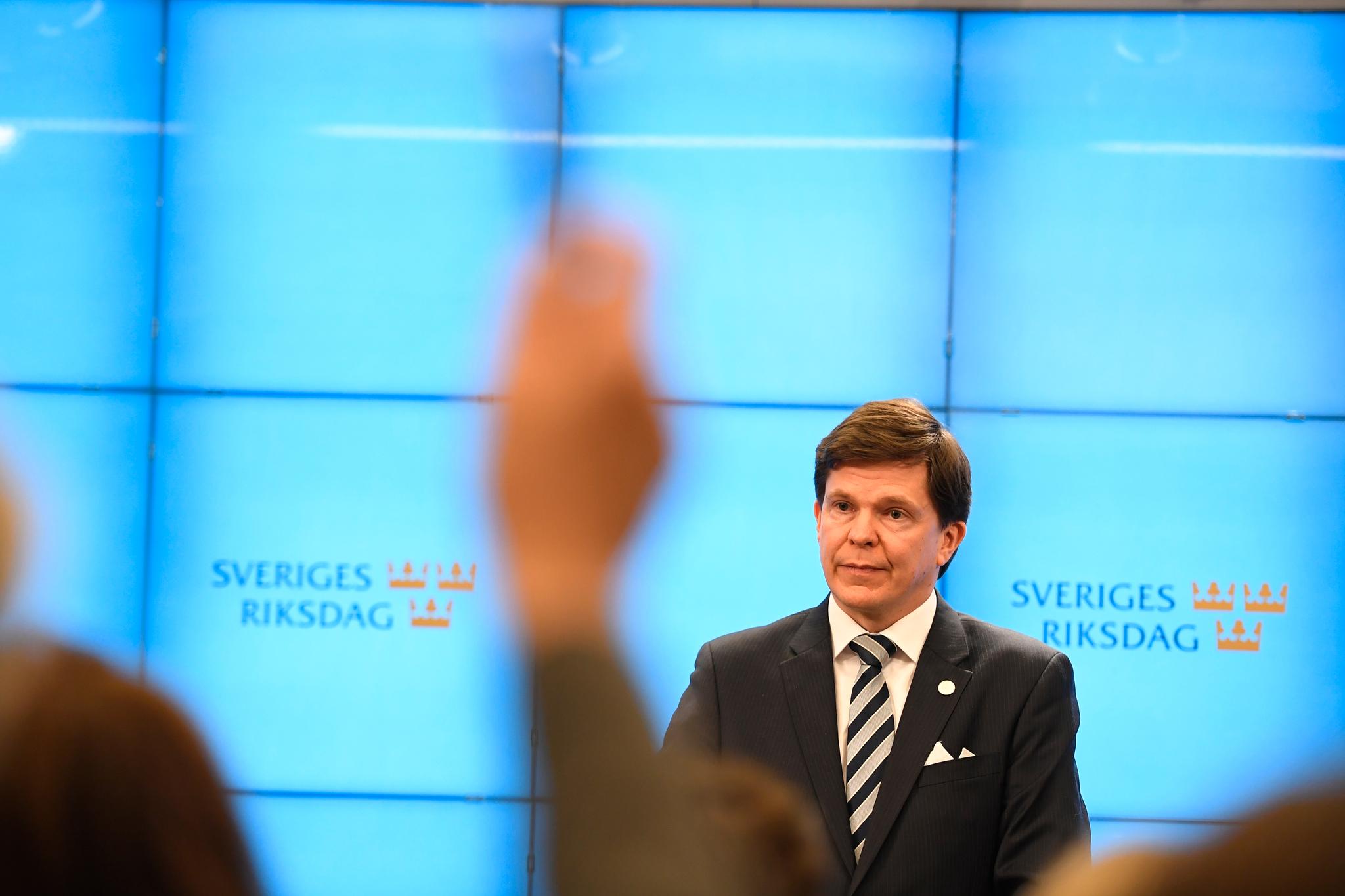  Moderaterna-politiker Andreas Norén er talmann i Riksdagen, som tilsvarer den norske stortingspresidenten. Nå peker han på partifelle Ulf Kristersson som mulig statsminister.  
