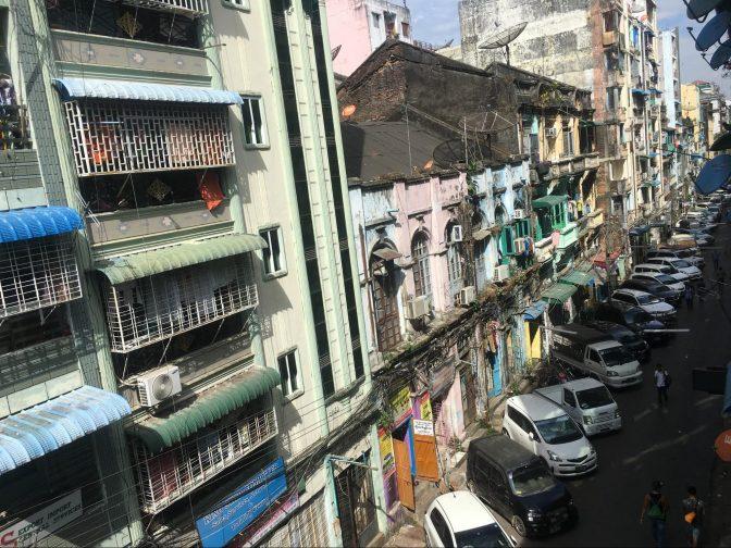 Streetview fra hostellet, Lil Yangon.