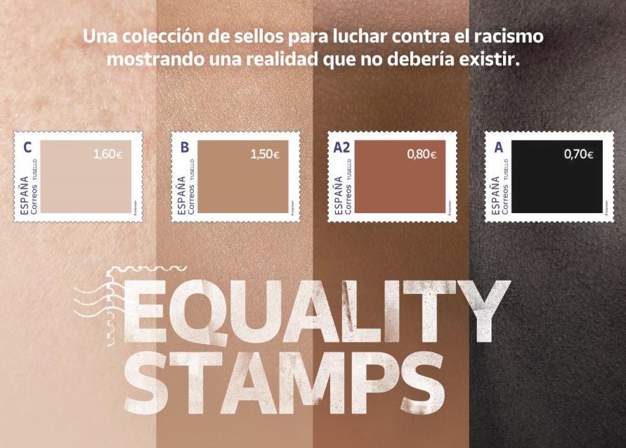Det spanske postverket lanserte frimerker med hudfargetoner. Poenget var å sette søkelys på rasisme. Jo lysere hudfarge, desto dyrere frimerke.
