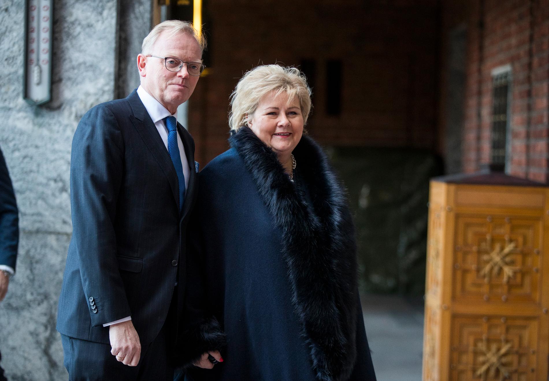 OPERERT: Erna Solbergs ektemann Sindre Finnes fikk før jul en kreftdiagnose.